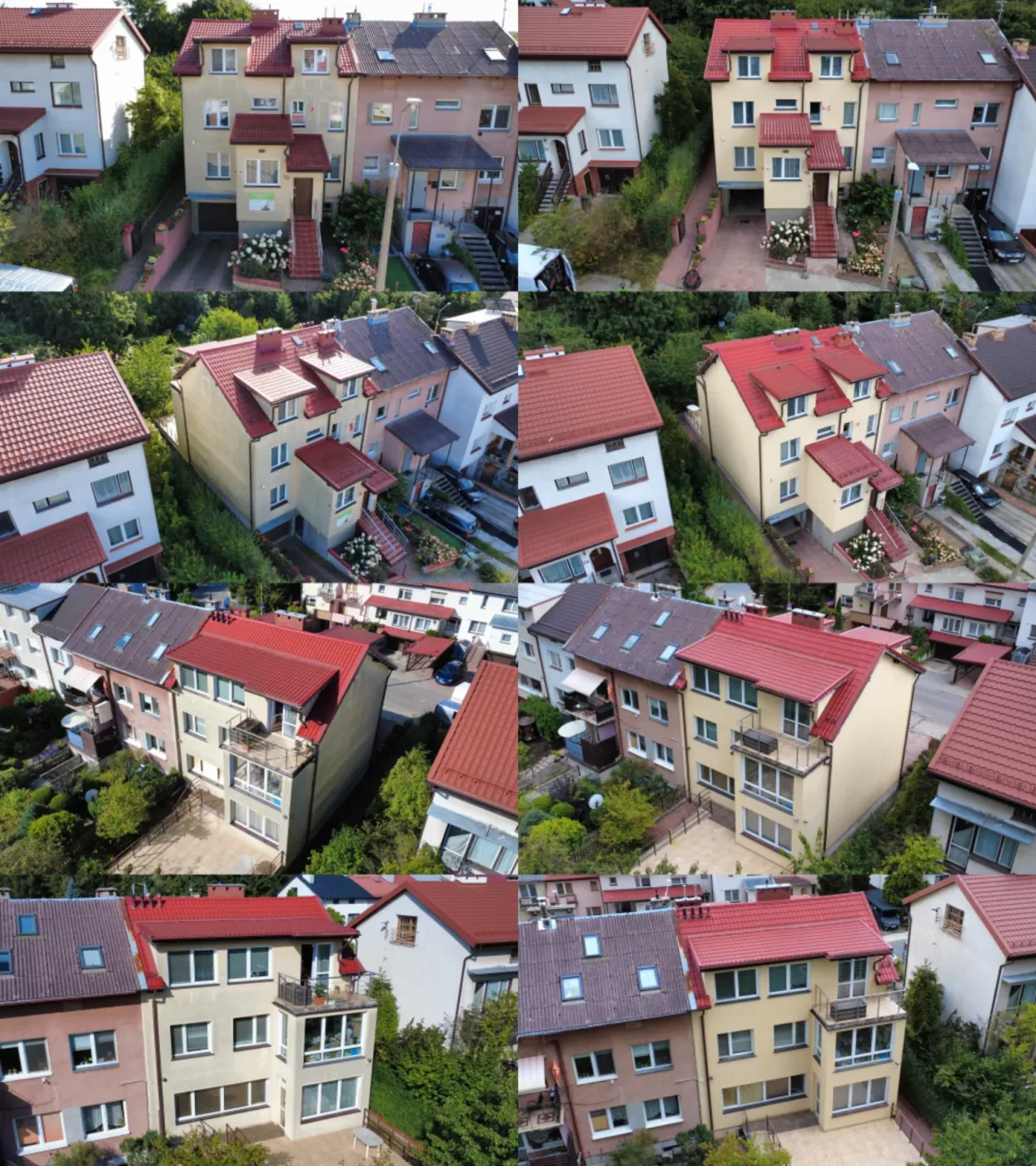Realizacja czyszczenia dachów i elewacji widziana z drona